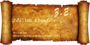 Zöldi Elemér névjegykártya