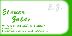 elemer zoldi business card